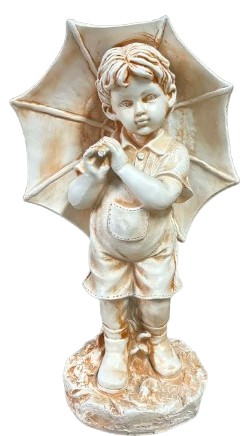 Chłopczyk z parasolką biały