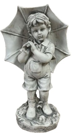 Chłopczyk z parasolką szary